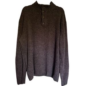 Enzo Mantovani Brown 100% Wool 4 Button Pullover‎ Sweater Size XXL